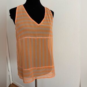 Bar III Vibrant Orange Striped Tank Top